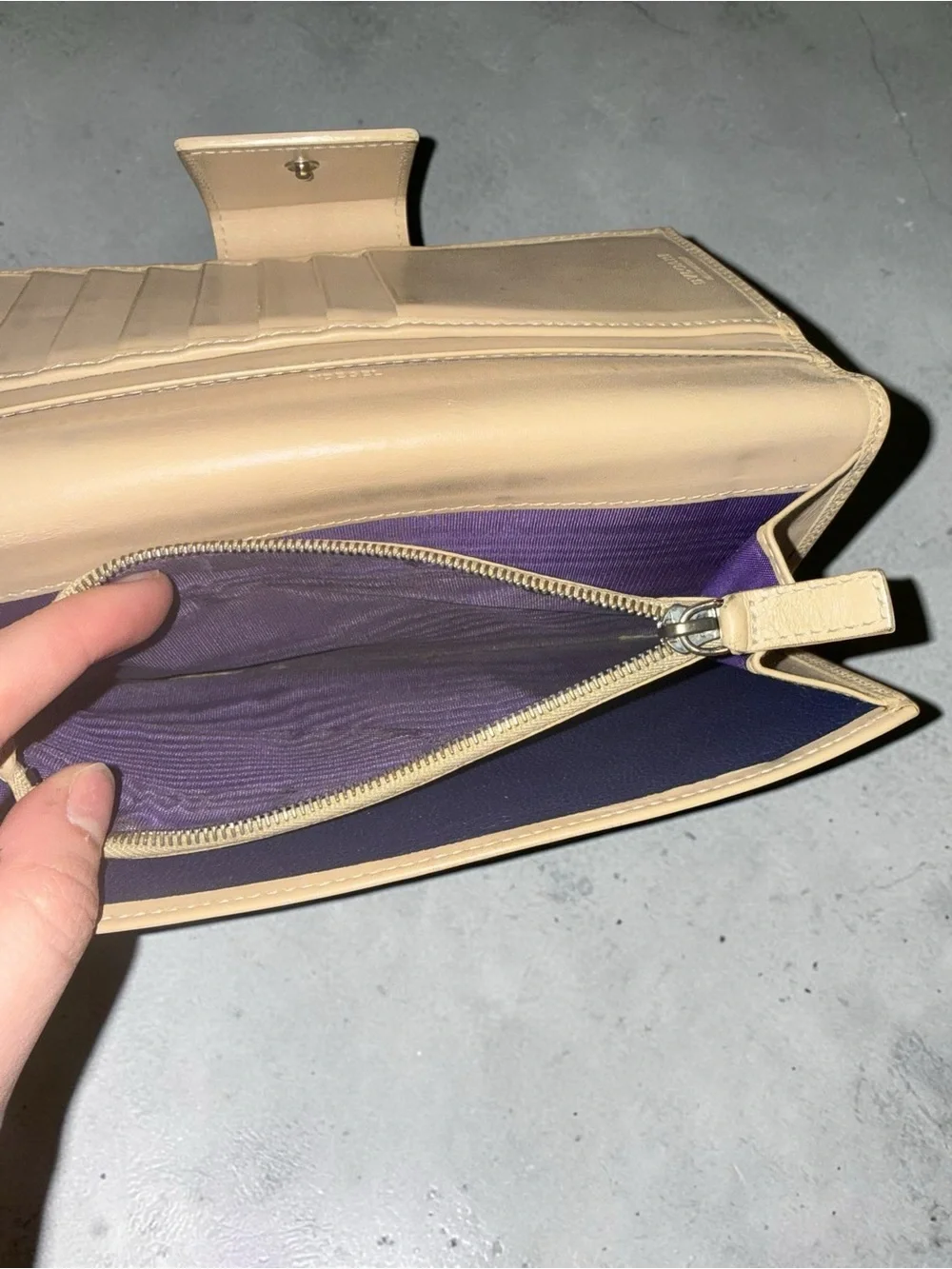 Bvlgari Leather Long Wallet with Circular Metal Clasp